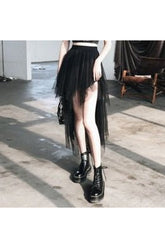 High Waist Goth Mesh Skirt